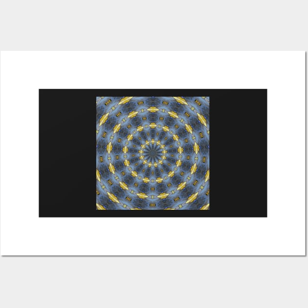 Gray and gold Kaleidoscope pattern Wall Art by Sarah Curtiss